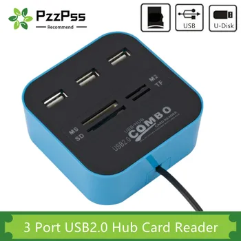 PzzPss 3 Порта USB2.0 Концентратор Комбинированный USB Micro Card Reader SD/TF USB Разветвитель Концентратор Комбинированный Все В Одном Для Портативных Компьютерных Аксессуаров