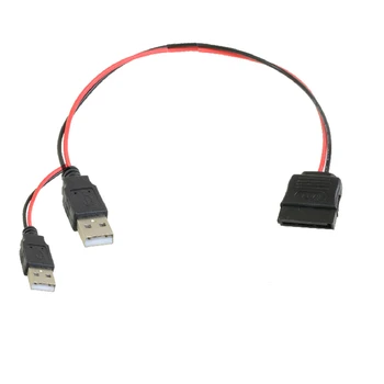 Кабели SATA-USB Адаптер 40 см USB 5V Штекер-15Pin SATA Женский порт Кабель питания Адаптер Для 2,5-дюймовых кабелей питания SATA HDD SSD