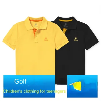 Летняя детская футболка для гольфа 2023 года, хлопковая рубашка поло
