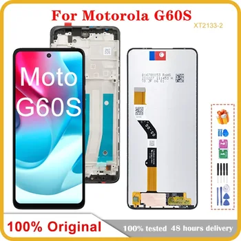 100% Оригинал Для Motorola Moto G60S LCD XT2133-2 С Рамкой Сенсорная панель Экран Дигитайзер В Сборе Для moto G60s LCD