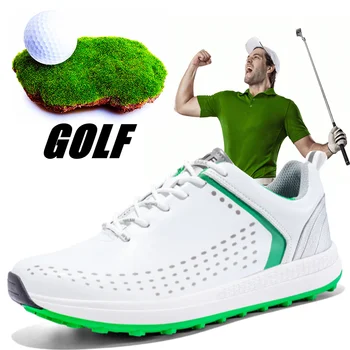 Мужская обувь для гольфа Профессиональные виды спорта на открытом воздухе Водонепроницаемая и противоскользящая обувь для тренировок в гольф Со съемными шипами